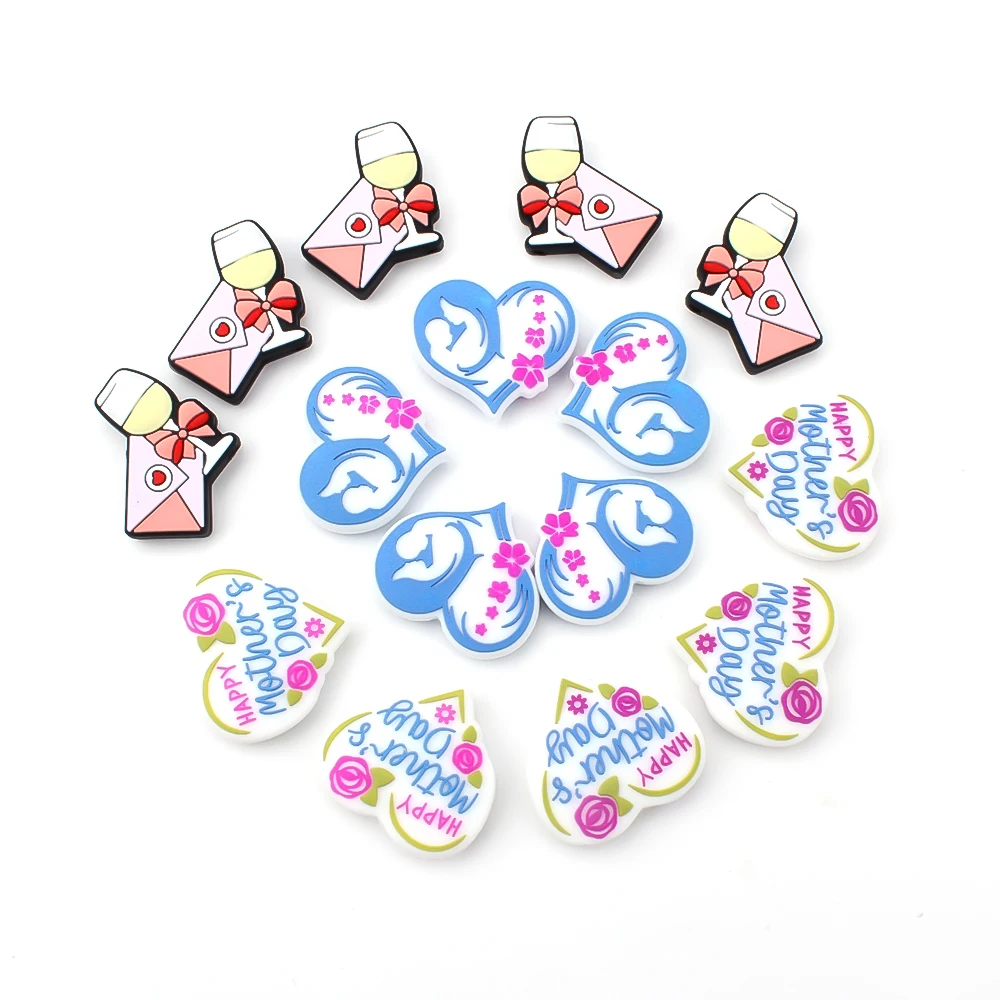 5/10Pcs Silicone Beads Mother's Day Theme Focal Beads for Jewelry Making DIY Beaded Pen Necklaces Jewelry Accessories Gifts - imagen 2
