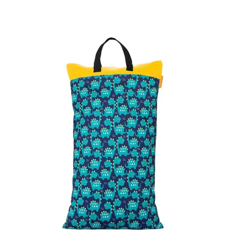 HappyFlute, bolsas impermeables de poliéster con estampado de dibujos animados PUL para mamá, cochecito de bebé, bolsa húmeda para pañales de doble paquete de tamaño grande de 40x70cm - imagen 3