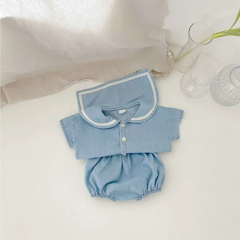 MILANCEL Nouvel ensemble en jean pour enfants de 0 à 3 ans avec col marin – Tenue pour bébé élégante et confortable - imagen 5