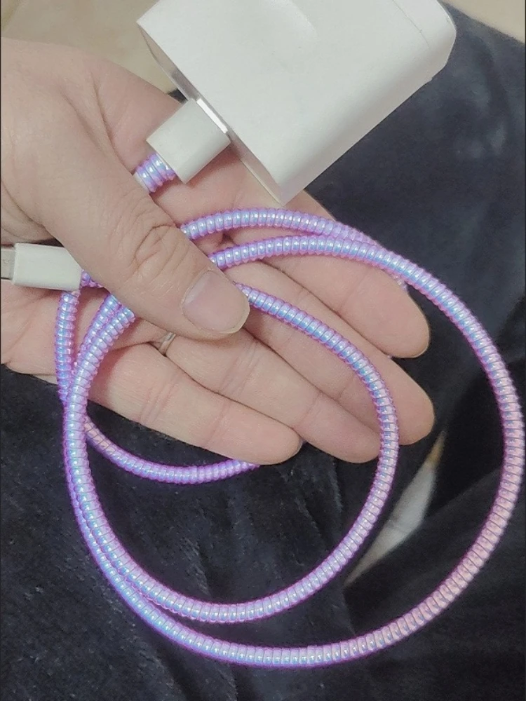 Funda protectora Universal para Cable USB de 1,4 m para iPhone 11 12 Pro, línea de cargador de datos antirotura, funda protectora para Cable de auriculares - imagen 4