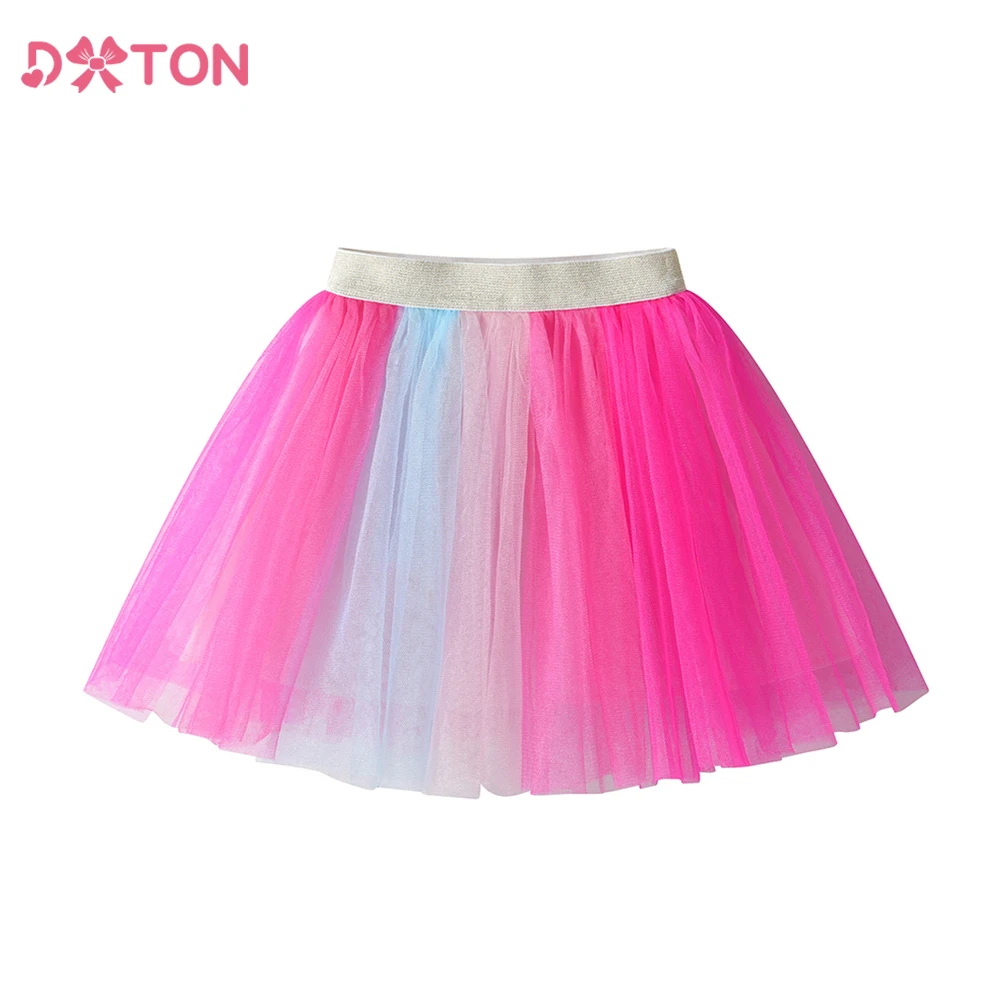 DXTON Falda tutú patchwork para niña – Vestido de baile elástico - imagen 2