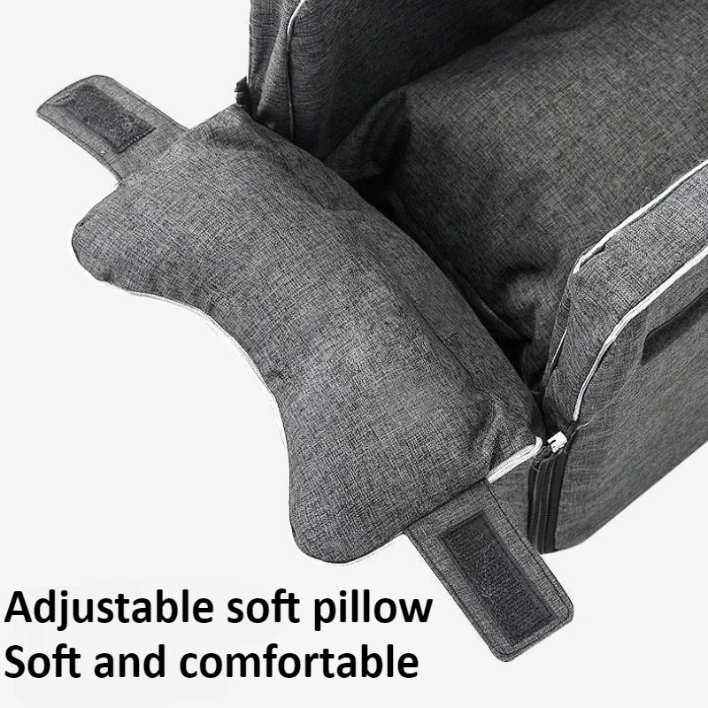 Asiento elevador de coche para mascotas, con accesorio seguro para reposabrazos, asiento de seguridad de viaje de algodón acogedor, bolsa portátil para perros y gatos pequeños, 1 ud. - imagen 4