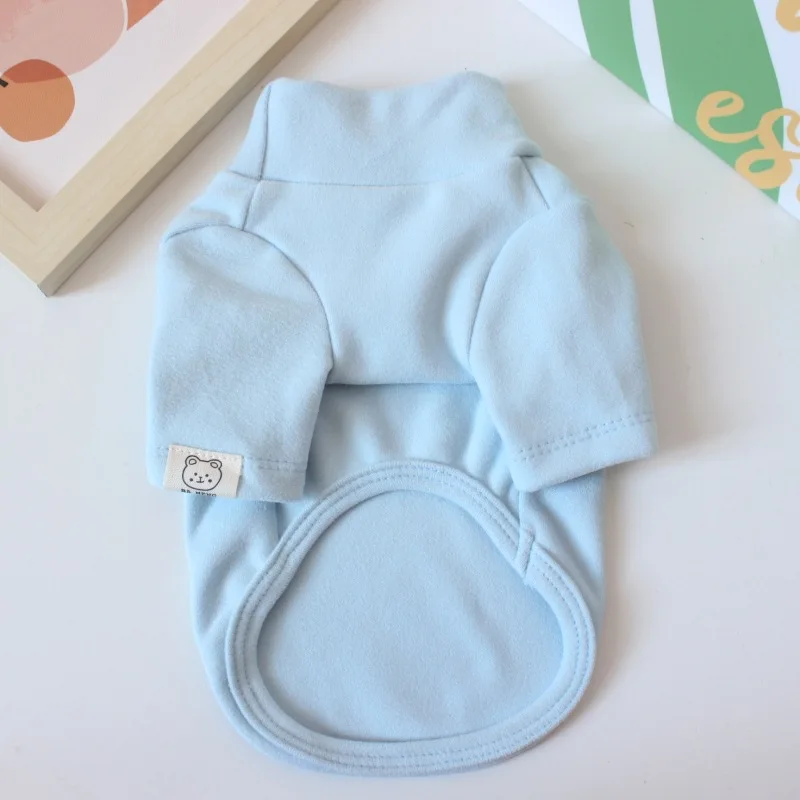 Camisa cálida de terciopelo de Color sólido para perro, abrigo de peluche para mascotas, ropa para cachorros, chaquetas Bichon Poodle Pomeranian, Invierno - imagen 4