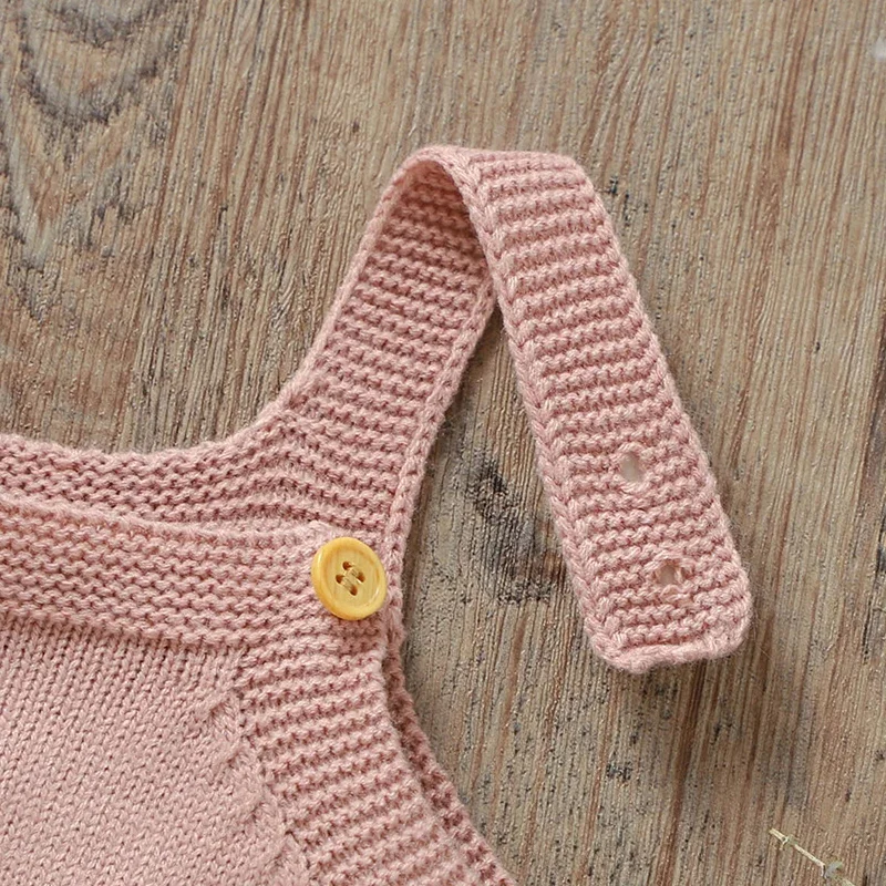 Peleles para recién nacidos, monos a la moda con letras bordadas para niños y niñas, ropa tejida con tirantes para niños pequeños, monos bonitos de 0 a 18M - imagen 3