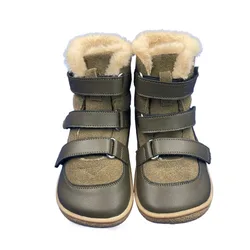 TipsieToes Zapatos descalzos de cuero para bebé – Botas de nieve