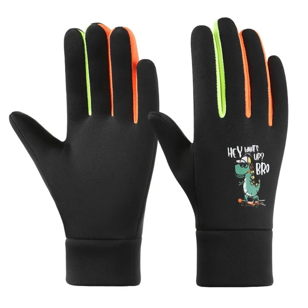 Nuevos guantes cálidos de dinosaurio de dibujos animados para niños, guantes gruesos a prueba de viento para ciclismo para niños, guantes de esquí deportivos cálidos de invierno con forro polar - imagen 3
