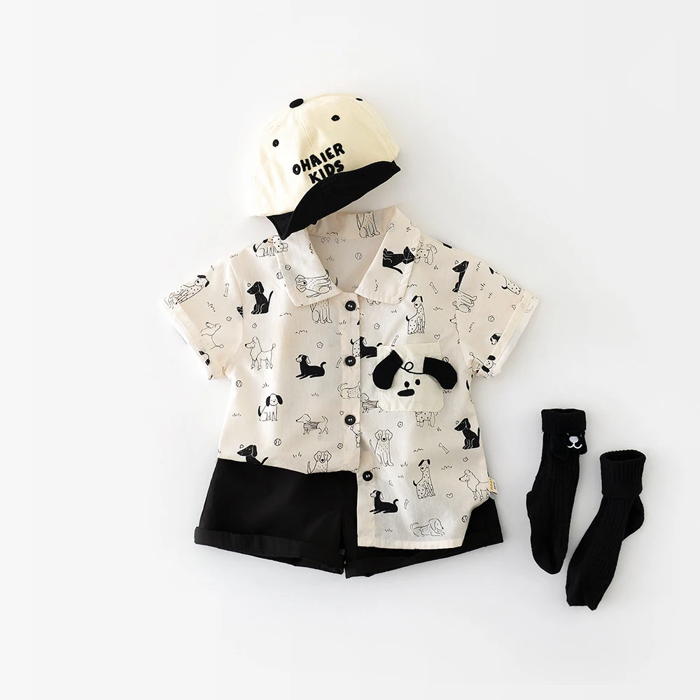 Ropa para bebés de 9 a 3 años, trajes llenos de estampado de cachorros, ropa para niños, trajes para niños - imagen 3