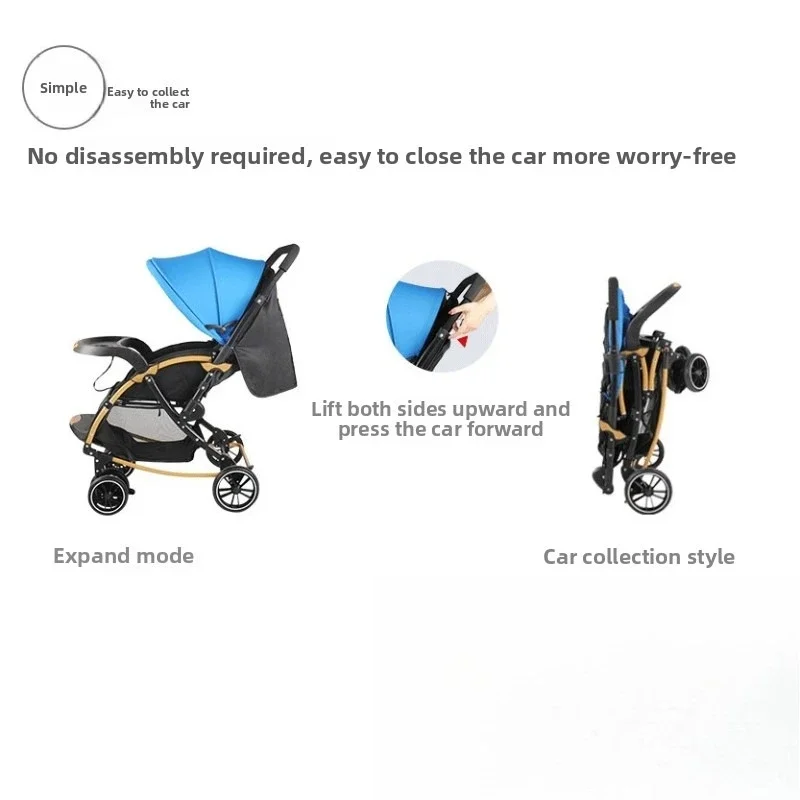 Nuevo cochecito de bebé multifuncional, empuje bidireccional, respaldo de asiento ajustable, modo de mecedora conmutable, cochecito de bebé portátil - imagen 4