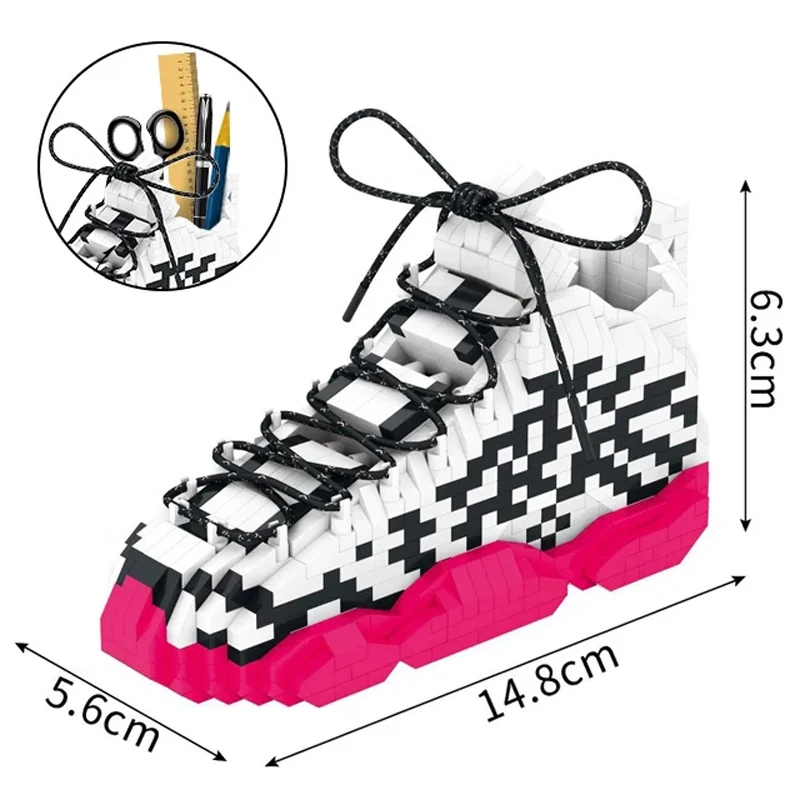 Nuevos zapatos deportivos de baloncesto DIY, bloques de construcción, zapatillas de deporte de Anime, juguete para niños y niñas, modelo de subasta, bloques de montaje, juguetes para niños, regalos - imagen 5