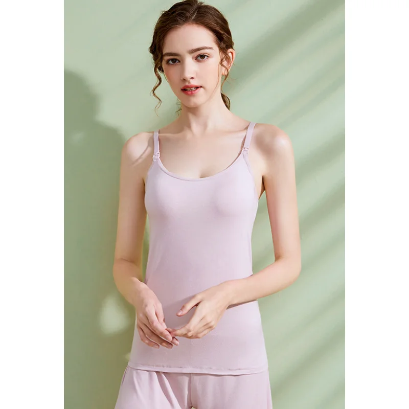 Chaleco de lactancia para mujeres embarazadas, ropa de alimentación Postnatal con almohadilla para el pecho, Top de lactancia informal para mujeres embarazadas - imagen 4