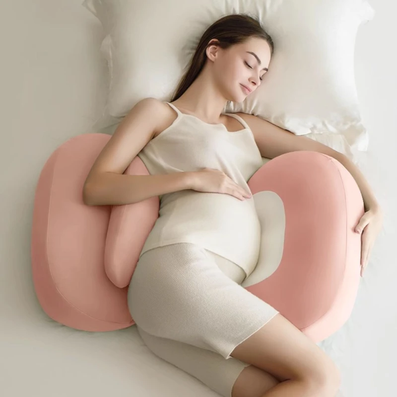 Almohada para dormir lateral de embarazo en forma de delfín, cojín de soporte para el vientre de maternidad en forma de U con 30 °   Pendiente y Espuma Transpirable