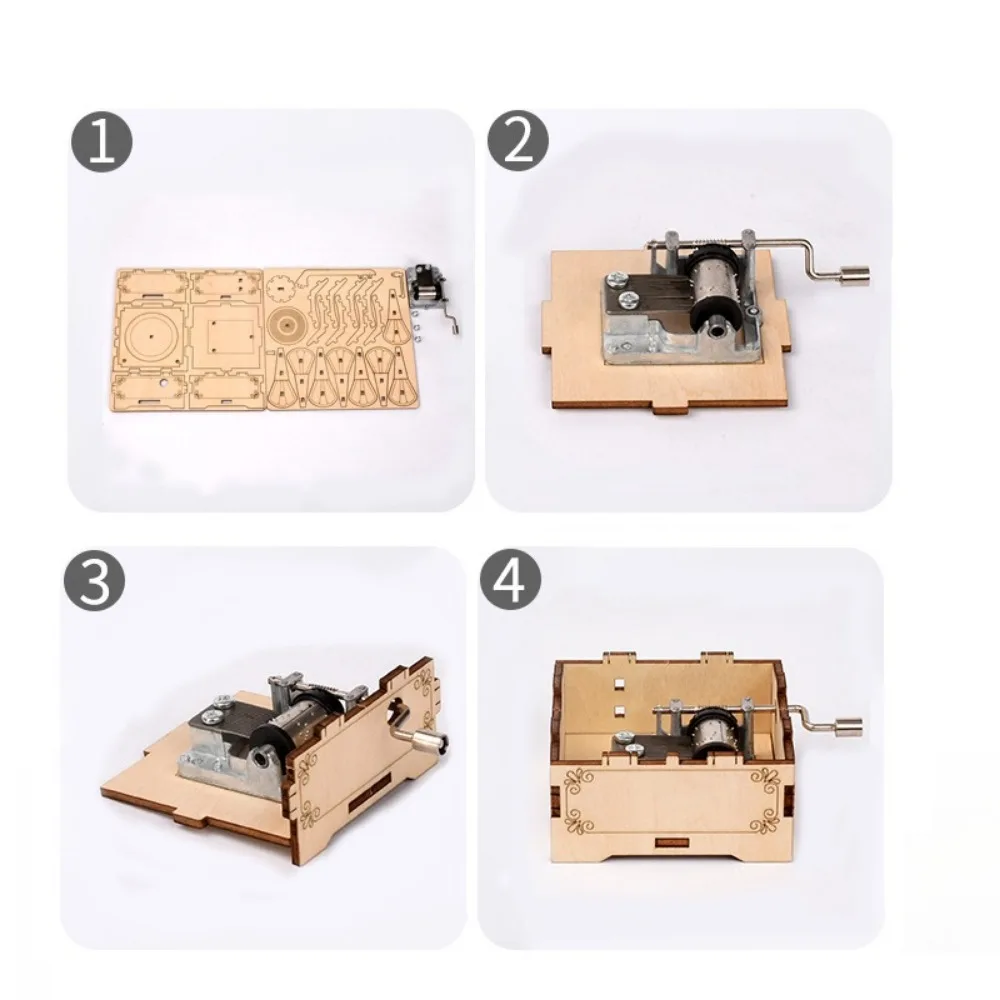 Rompecabezas 3D madera estilo gramófono – Caja de música relajante