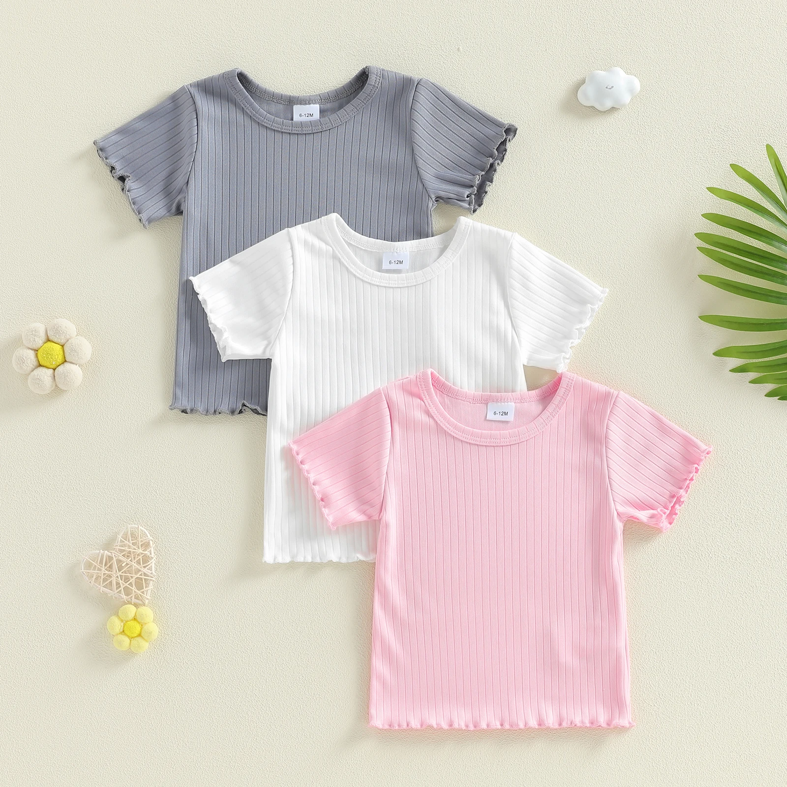 Tregren Camiseta acanalada de manga corta para niño – Seda helada - imagen 2