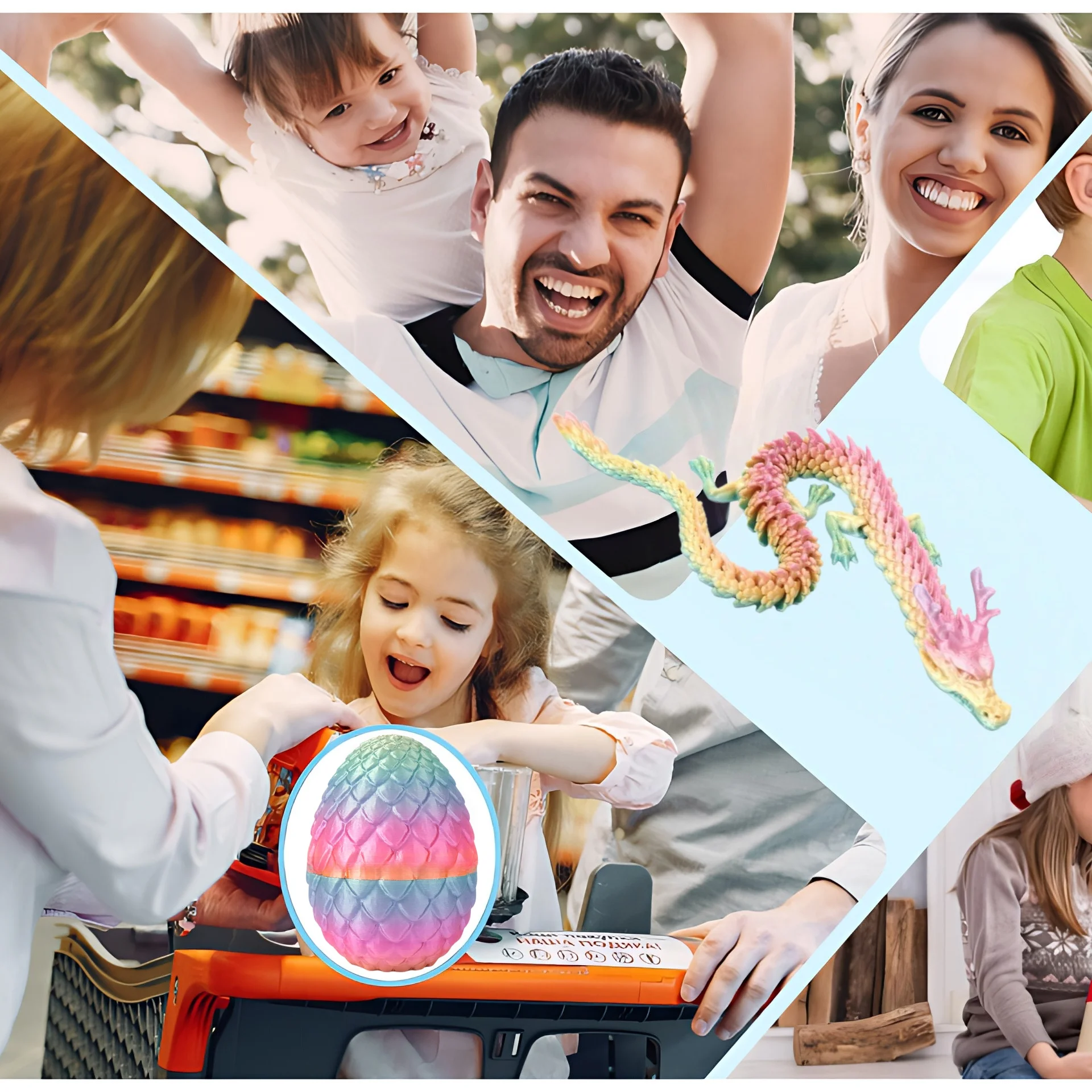 Juego de huevos de dragón impresos en 3D, juguete de actividad de articulación ornamental para aliviar el estrés, juguete modelo oscilante Flexible - imagen 4