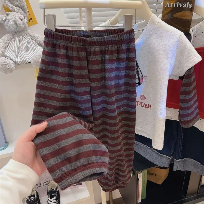 Conjunto suéter falso de manga larga y pantalón a rayas para niña - imagen 3
