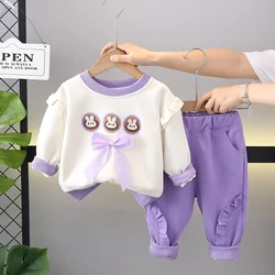 Conjunto otoñal para bebé: camiseta de manga larga, pantalón suave