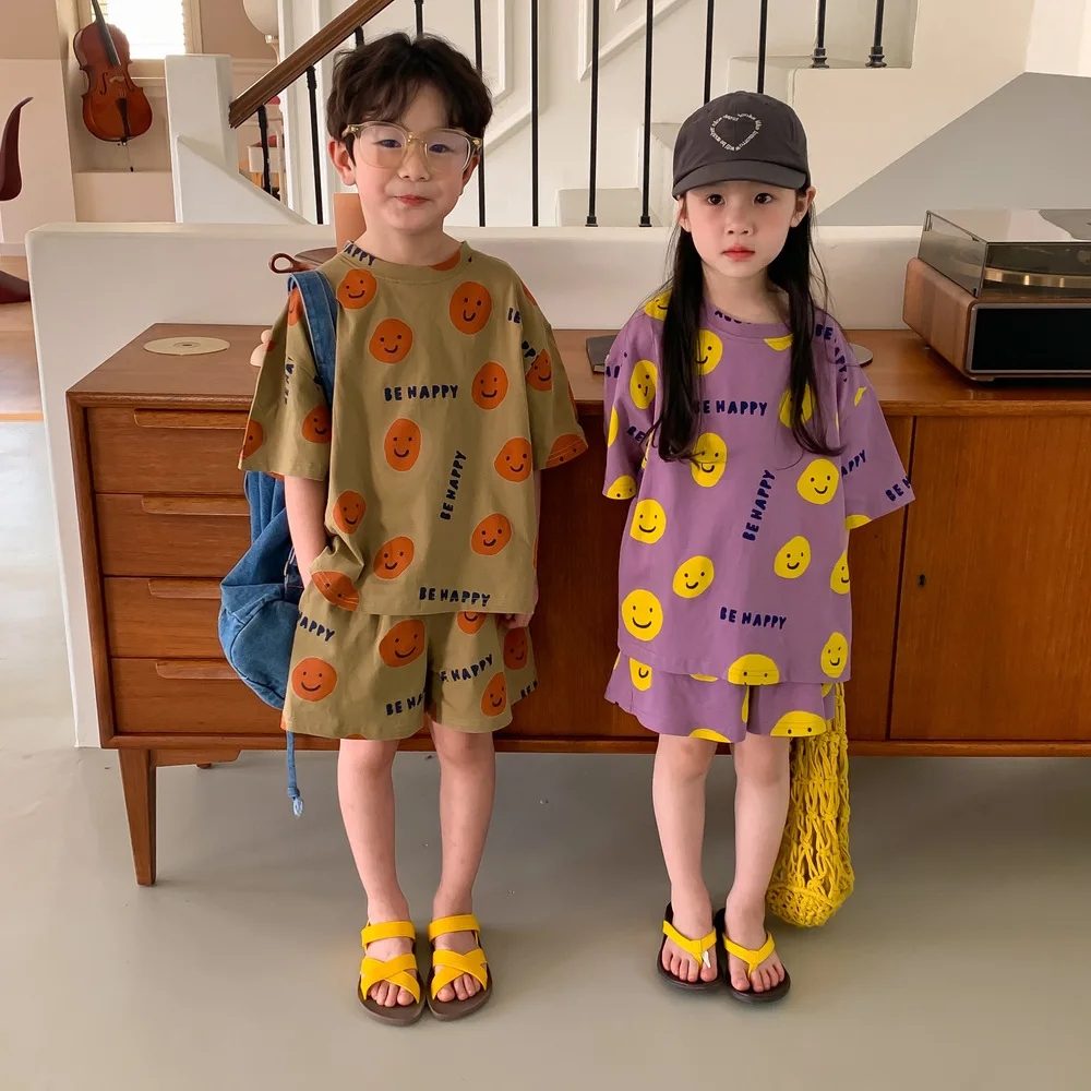 Pantalones cortos infantiles estilo coreano con estampado sonriente - imagen 2