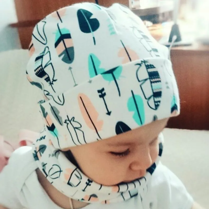 Conjunto bebé gorro bufanda dibujos animados primavera otoño - imagen 3