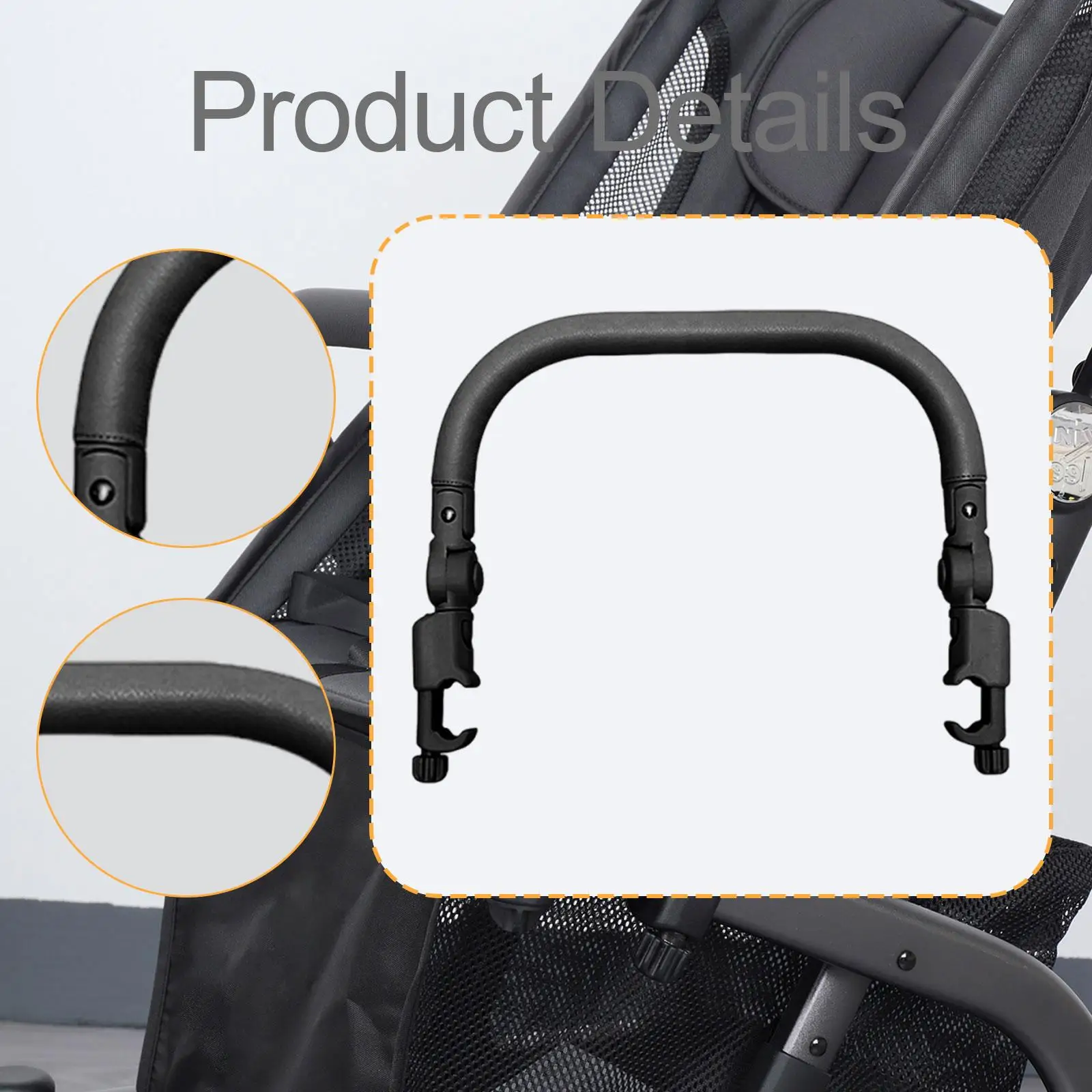 Repuestos para reposabrazos de barandilla de cochecito, manija de agarre fácil de instalar para ST206 - imagen 5