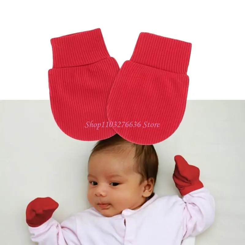 Guantes algodón R6FD, guantes transpirables para niños y niñas 0 a 12 meses, manoplas para bebés, manoplas para recién sin - imagen 2