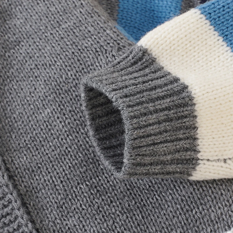 Suéter de punto para bebé recién nacido, ropa para niños pequeños de 0 a 18M, Tops, chaqueta a rayas a la moda, cárdigan de manga larga para niño y niña, otoño - imagen 4