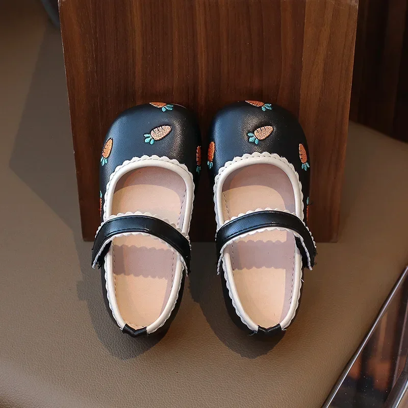 2025 zapatos para niñas primavera otoño zapatos de princesa para niñas fiesta boda niñas Oxfords zapatos de cuero PU negro, blanco - imagen 3