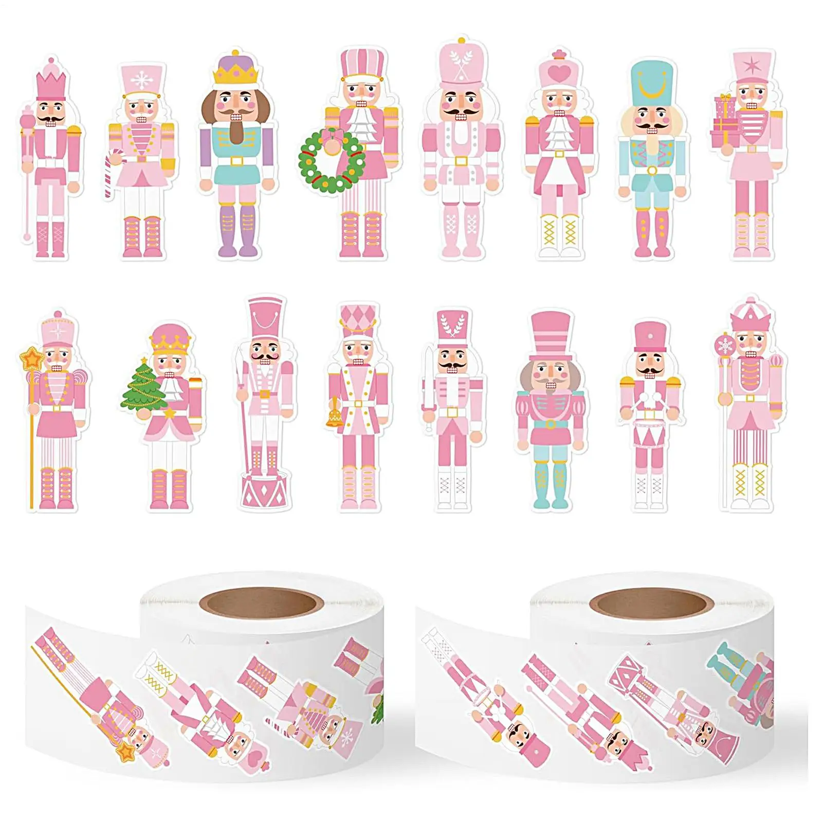 Pegatina navideña autoadhesiva para botellas de agua, pegatina divertida de Cascanueces navideña para ordenador portátil, diario, guitarra, ordenador y teléfono - imagen 3