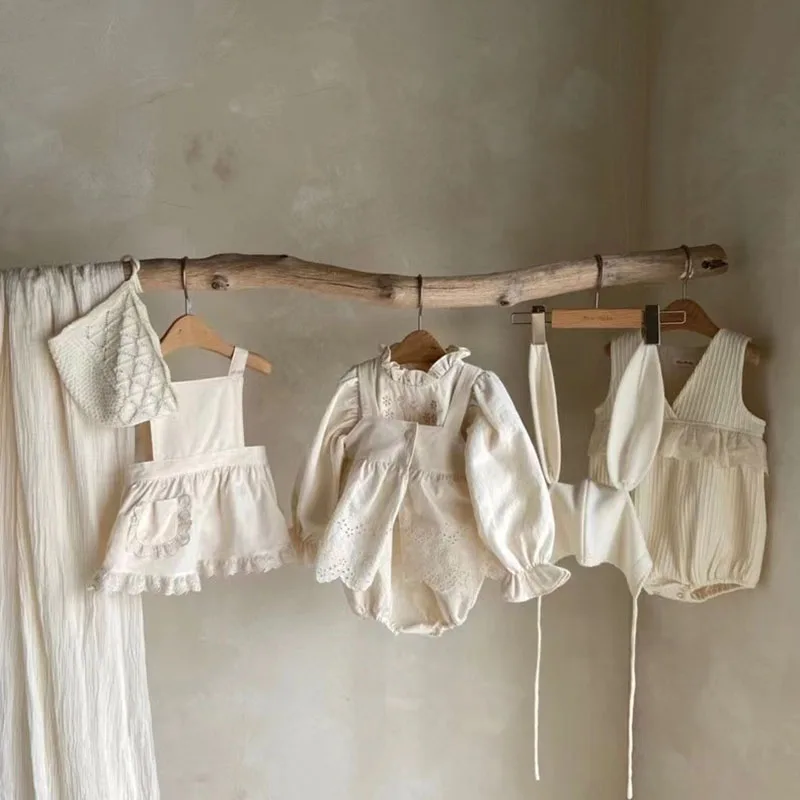 Body de encaje sin mangas para bebé, mono sólido para recién nacido, mono con tirantes, vestido para niña de 0 a 24 meses, novedad de 2024 - imagen 4