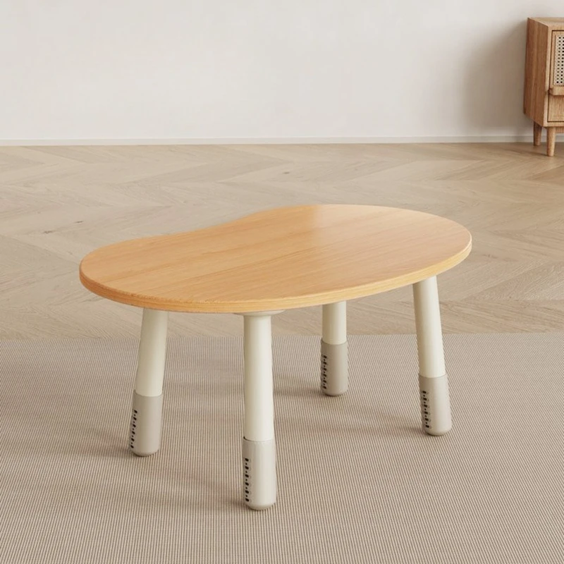 Juego de mesa y sillas de aprendizaje ajustables para niños, escritorio estilo maní de madera de haya, 28-55 cm de altura, superficie antideslumbrante, acabado en cera vegetal - imagen 3