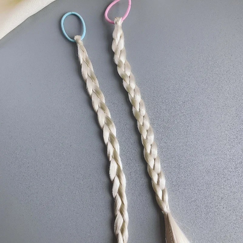 Pelucas trenzadas blancas para niños: la serie Princess Ice and Snow, suministros para manualidades DIY, pelucas semiacabadas para decoraciones hechas a mano. - imagen 2