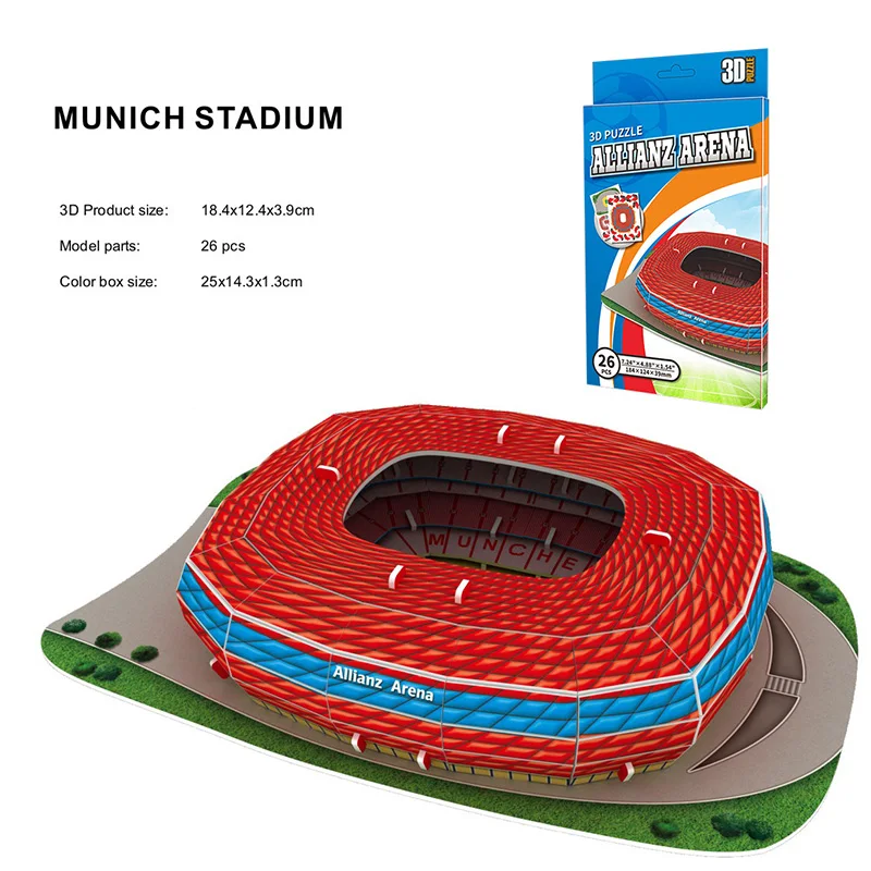 Rompecabezas 3D campo fútbol mini estadio juguete construcción manual - imagen 2