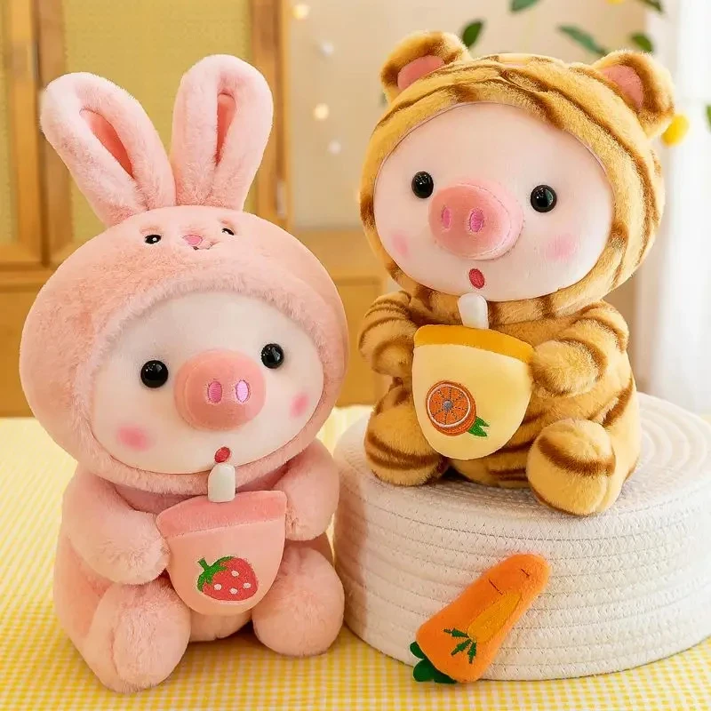 Lindo juguete de peluche de animales de té de leche, cerdo cambiante, muñeca de tela, conejos, juguetes para niños, juguetes de peluche, almohada, regalo - imagen 4