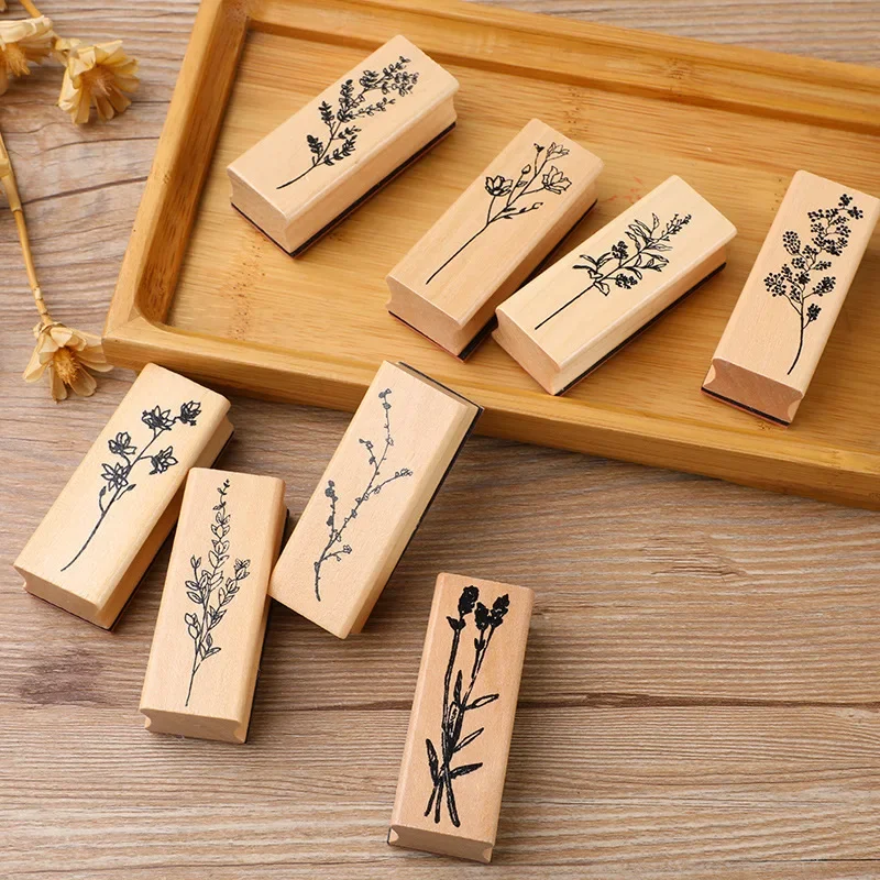 Sellos de madera infantil para crear flores lavanda retro - imagen 5
