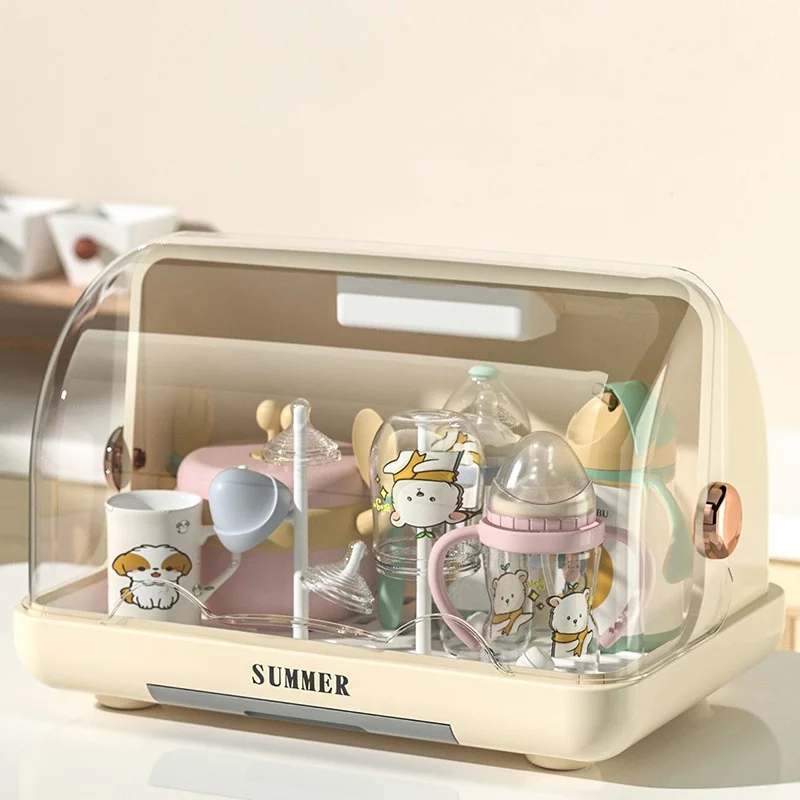 Stérilisateur de biberons avec étendoir, petite armoire de désinfection ultraviolette domestique pour bébés, Machine deux en un - imagen 3