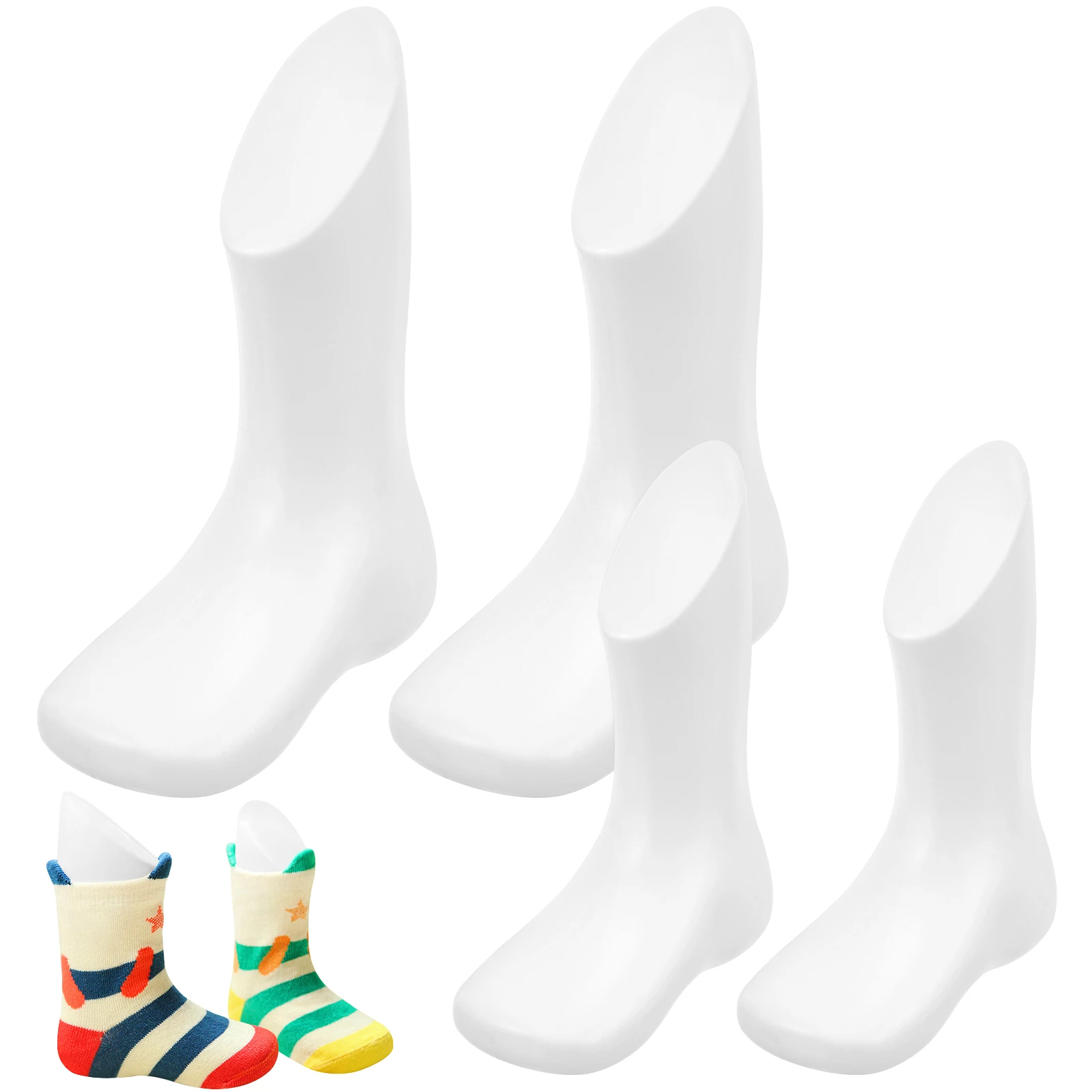Maniquí de molde para pies para zapatos, pies al por menor, soporte ajustable, calcetines de plástico, 4 Uds. - imagen 4