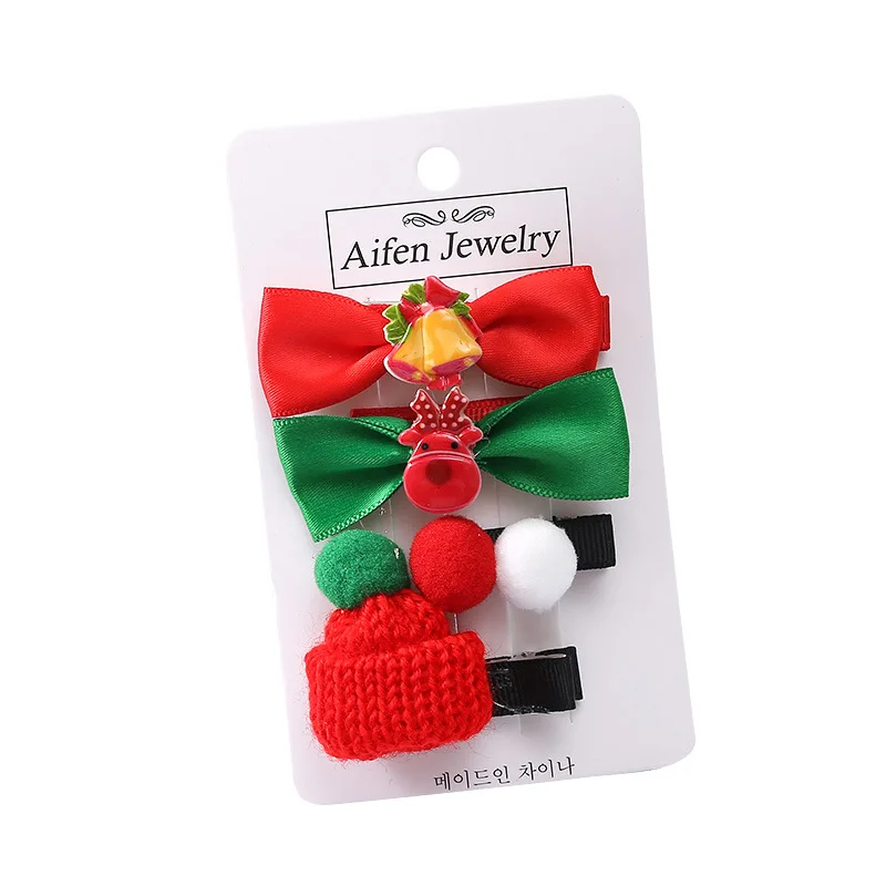 Horquillas Papá Noel – Pinzas de pelo navideñas para niña - imagen 4