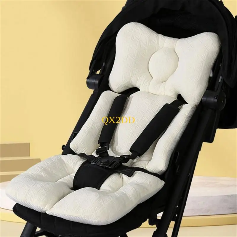 QX2D Forro ergonómico para cesta infantil, almohadilla transpirable para cochecitos, a prueba golpes para niños pequeños - imagen 2