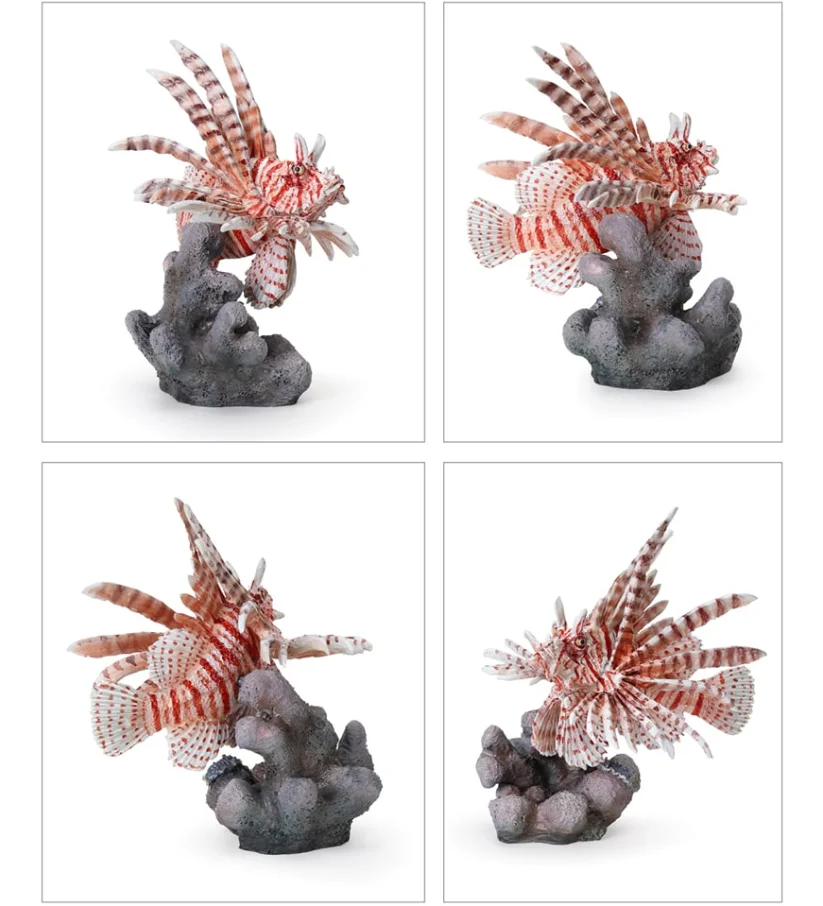 Juguetes cápsula originales Gran mini colección ilustrada de criaturas vivas: figuras de Manta Ray de pez león de arrecife Coral - imagen 3