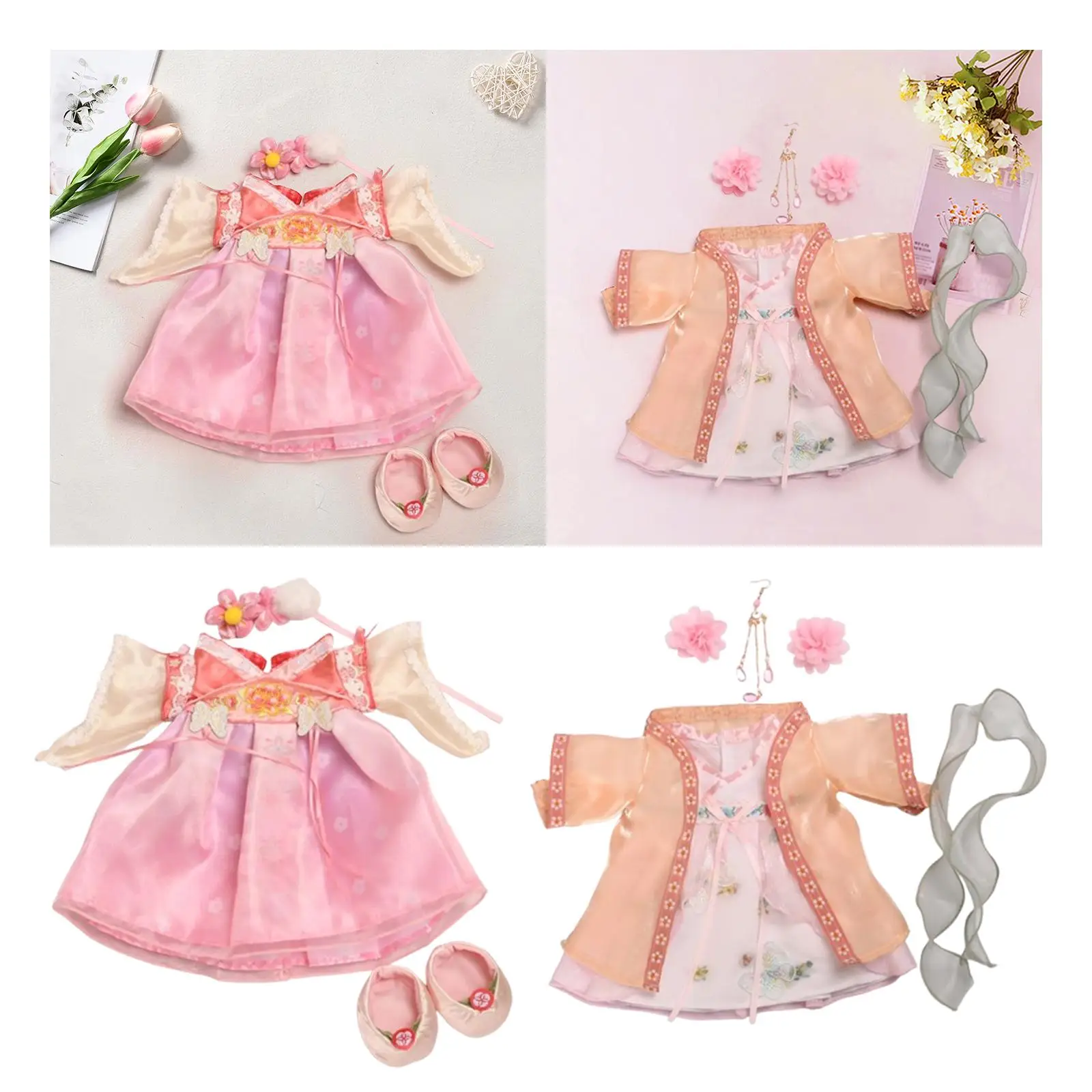 Plush Doll Dress, Doll Outfits, Photo Props, Cute DIY Toys, Soft Gift for Kids, Costume, Fancy Dress for