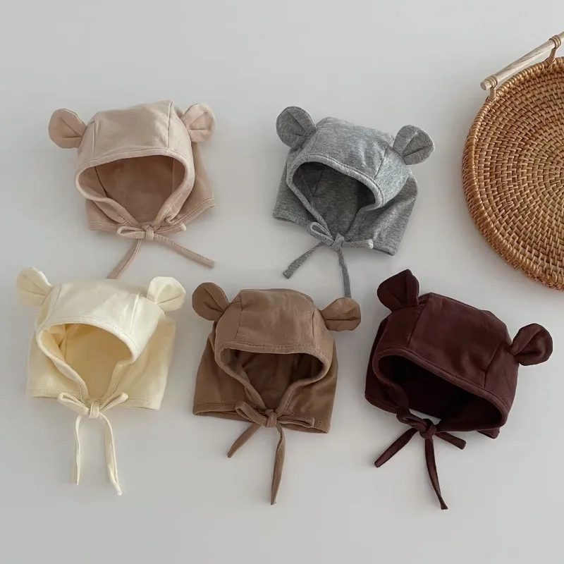 Gorro de fotografía de oso de dibujos animados para recién nacido, gorro con orejas de oso de Animal bonito, gorro para bebé, accesorios de fotografía de algodón suave para niños pequeños, 1 unidad - imagen 4