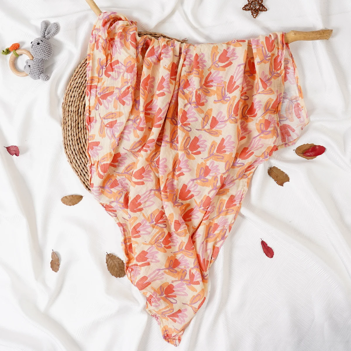 Envoltura súper suave del bebé de la manta de la muselina del bebé 120*110CM para el recién nacido - imagen 4