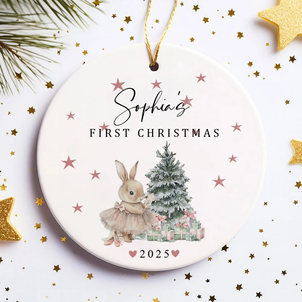 Adorno navideño personalizado para niña – Recuerdo de bebé