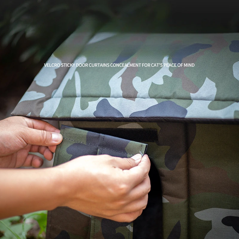 Nueva casa para gatos callejeros a prueba de lluvia para exteriores, nido para gatos universal cerrado a prueba de frío para todas las estaciones, nido para gatos impermeable de tela Oxford - imagen 2