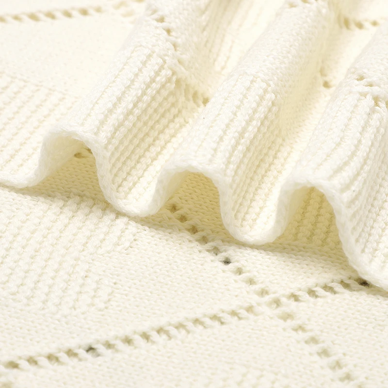 Manta de punto de algodón para bebé, edredón de cama para recién nacido, 90x70CM, supersuave, a la moda, a cuadros amorosos - imagen 4