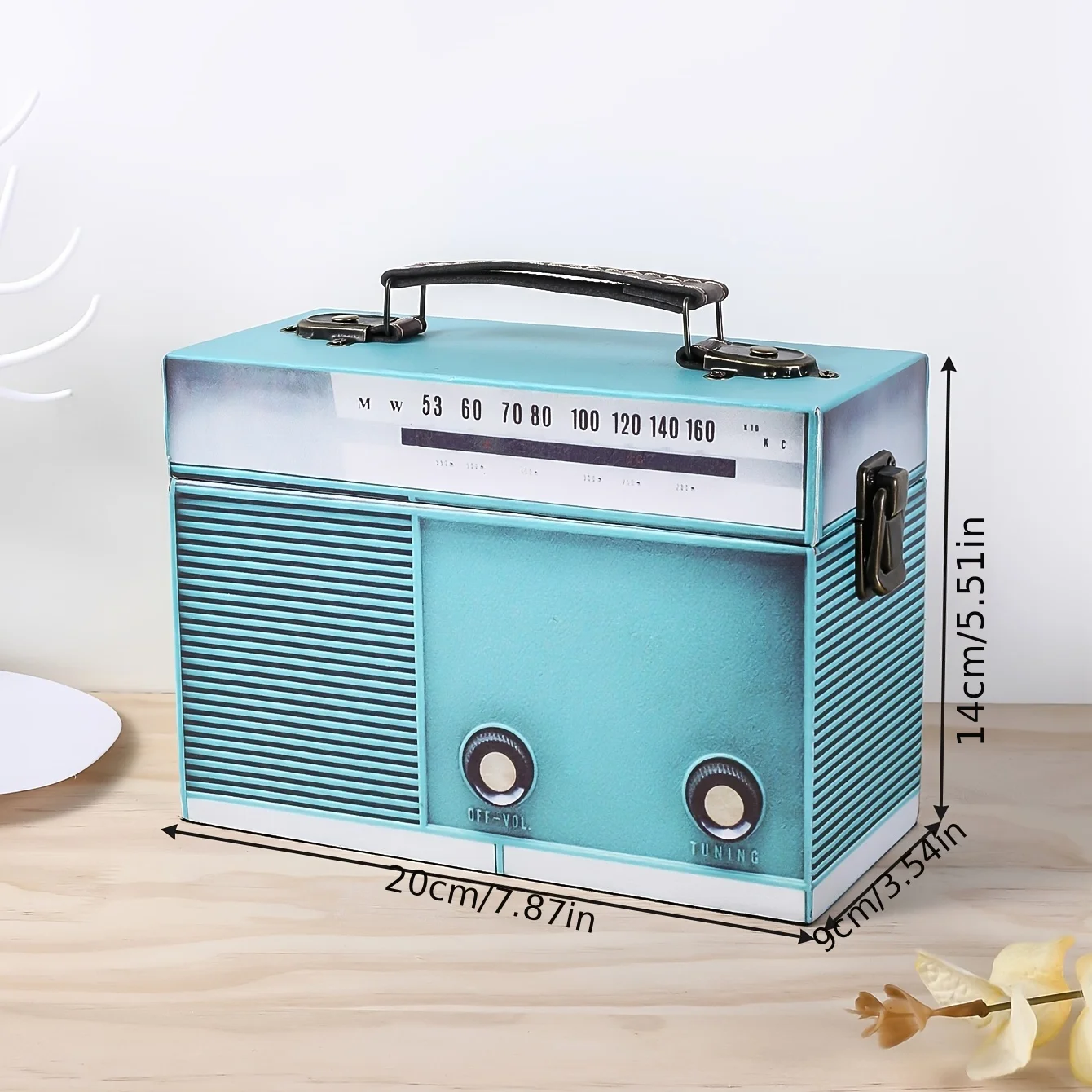 Caja de almacenamiento de madera vintage para recuerdos y joyas - imagen 3