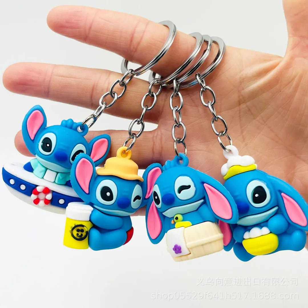 Figuras de Anime de Disney Lilo Stitch, llaveros de figura de acción, adorno colgante, colección de muñecos, modelo Stitch, juguetes para niños, 10 Uds. - imagen 2