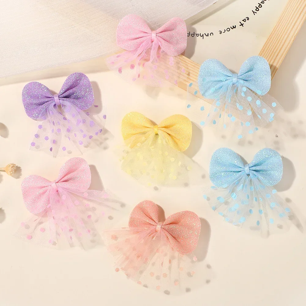 Horquillas niña con lazo y purpurina – Accesorios cabello