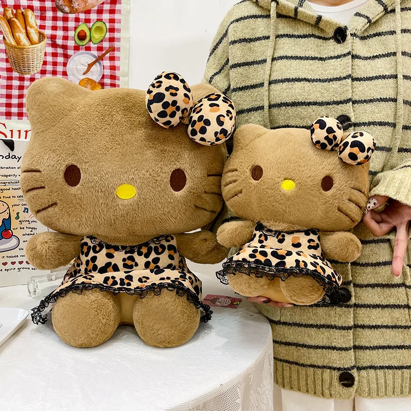 Peluche de Hello Kitty grande con estampado leopardo suave infantil - imagen 3