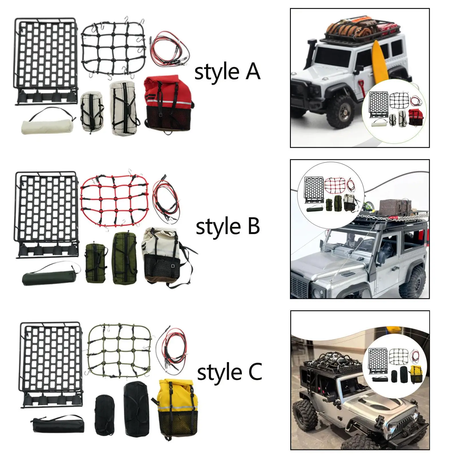Kit decorativo techo portaequipajes para coche RC infantil divertido
