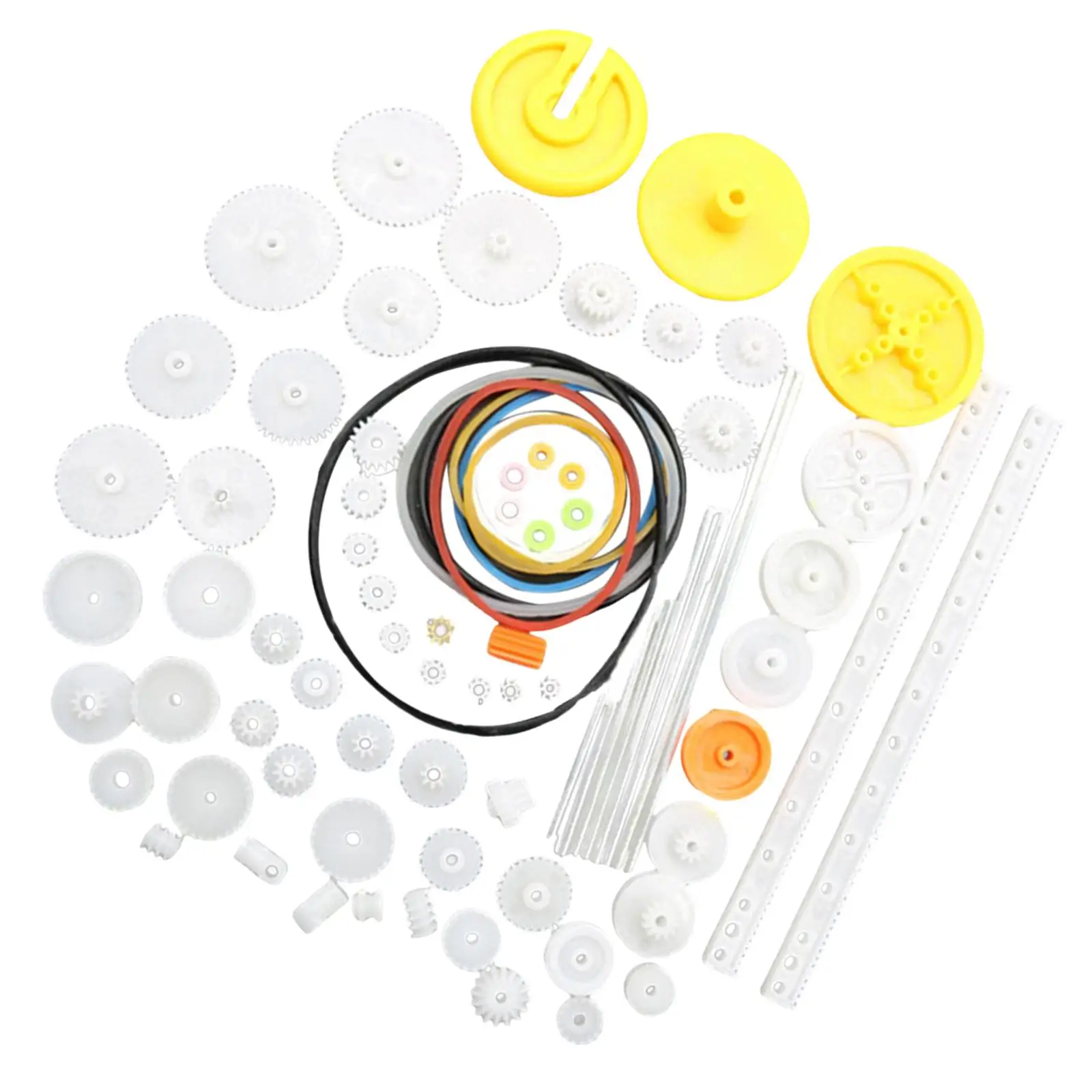 82x Gear Kit Gear Various Gear Axle Belt Bushings for Robot Motor Toy